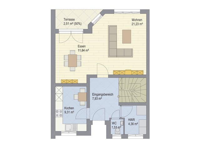 Massivhaus Buchenweg II von ARGISOL-Bausysteme Bausatzhaus ab 39000€, Satteldach-Klassiker Grundriss 1 Massivhaus Buchenweg II von ARGISOL-Bausysteme Bausatzhaus ab 39000€, Satteldach-Klassiker Grundriss 1
