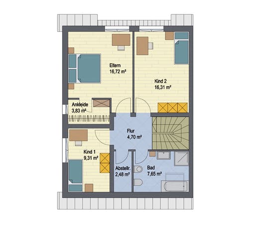 Massivhaus Buchenweg II von ARGISOL-Bausysteme Bausatzhaus ab 39000€, Satteldach-Klassiker Grundriss 2
