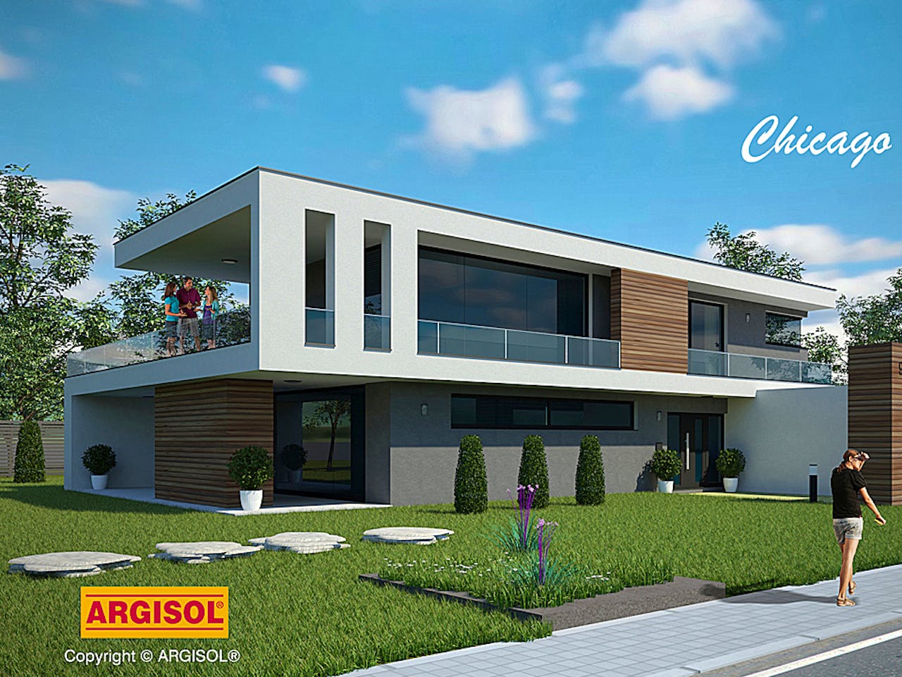 Massivhaus Chicago von ARGISOL-Bausysteme Bausatzhaus ab 89710€, Cubushaus Außenansicht 1