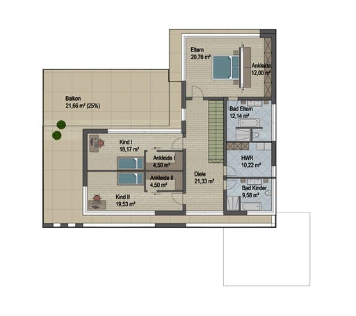 Massivhaus Chicago von ARGISOL-Bausysteme Bausatzhaus ab 89710€, Cubushaus Grundriss 2