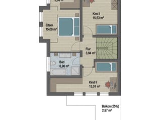 Massivhaus Cleveland von ARGISOL-Bausysteme Bausatzhaus ab 41370€, Satteldach-Klassiker Grundriss 2