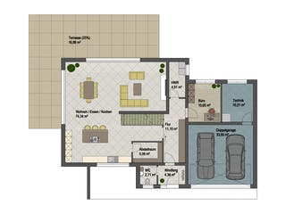 Massivhaus Denver von ARGISOL-Bausysteme Bausatzhaus ab 71820€, Cubushaus Grundriss 1
