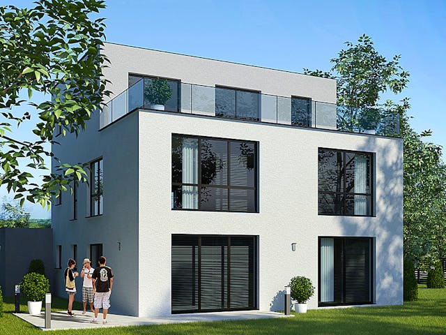 Massivhaus Franklin von ARGISOL-Bausysteme Bausatzhaus ab 91470€, Cubushaus Außenansicht 2