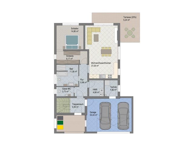 Massivhaus Franklin von ARGISOL-Bausysteme Bausatzhaus ab 91470€, Cubushaus Grundriss 1 Massivhaus Franklin von ARGISOL-Bausysteme Bausatzhaus ab 91470€, Cubushaus Grundriss 1