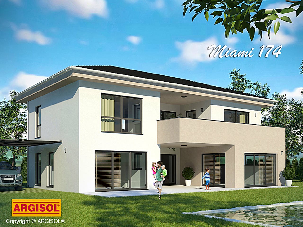 Massivhaus Miami von ARGISOL-Bausysteme Bausatzhaus ab 55880€, Stadtvilla Außenansicht 1
