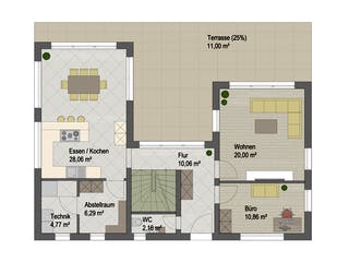 Massivhaus Miami von ARGISOL-Bausysteme Bausatzhaus ab 55880€, Stadtvilla Grundriss 1