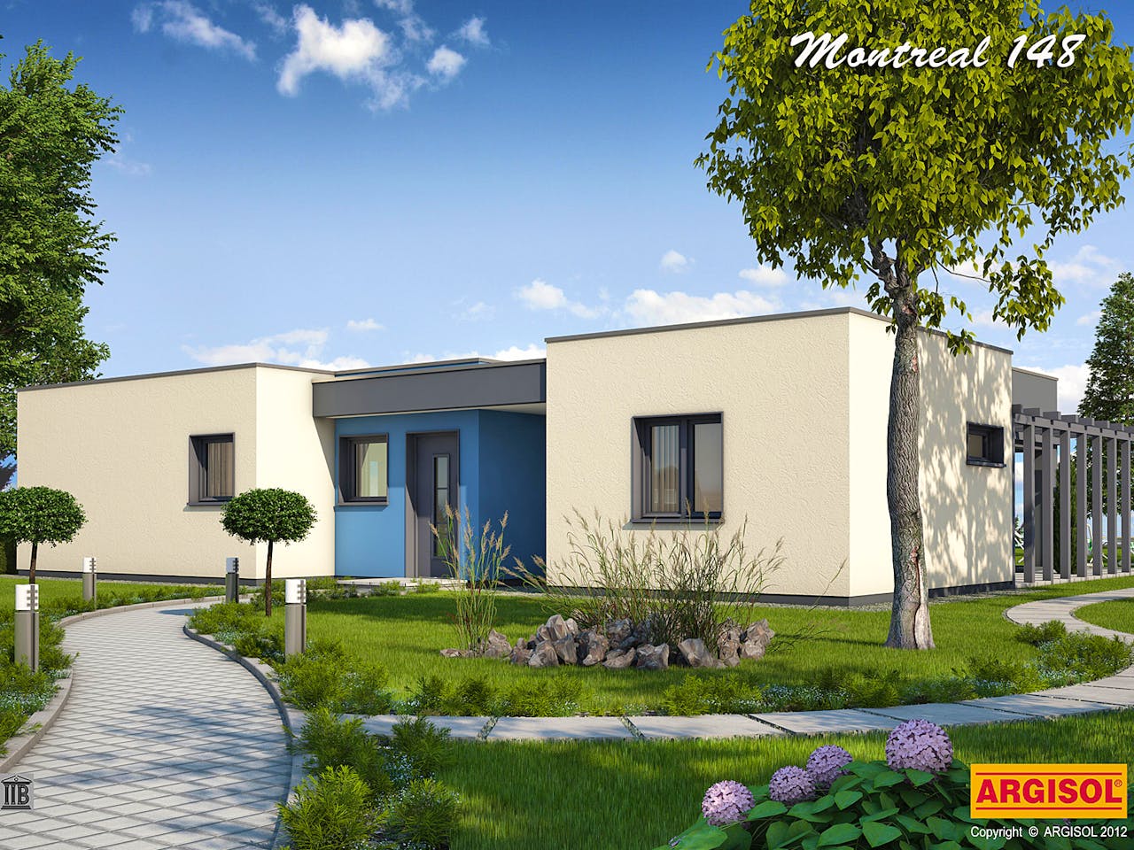 Massivhaus Montreal I von ARGISOL-Bausysteme Bausatzhaus ab 41790€, Bungalow Außenansicht 1