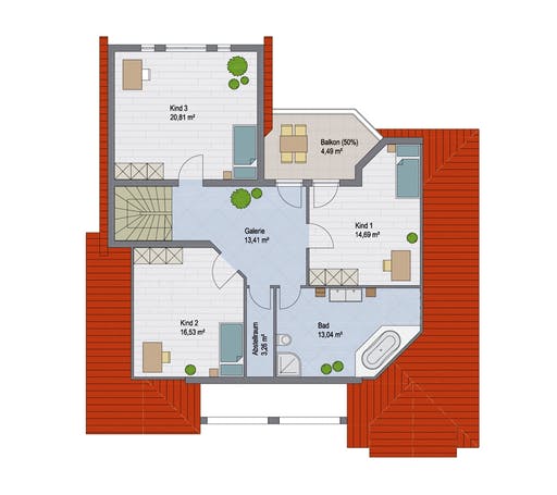 Massivhaus Villa Roma III von ARGISOL-Bausysteme Bausatzhaus ab 61040€, Stadtvilla Grundriss 2