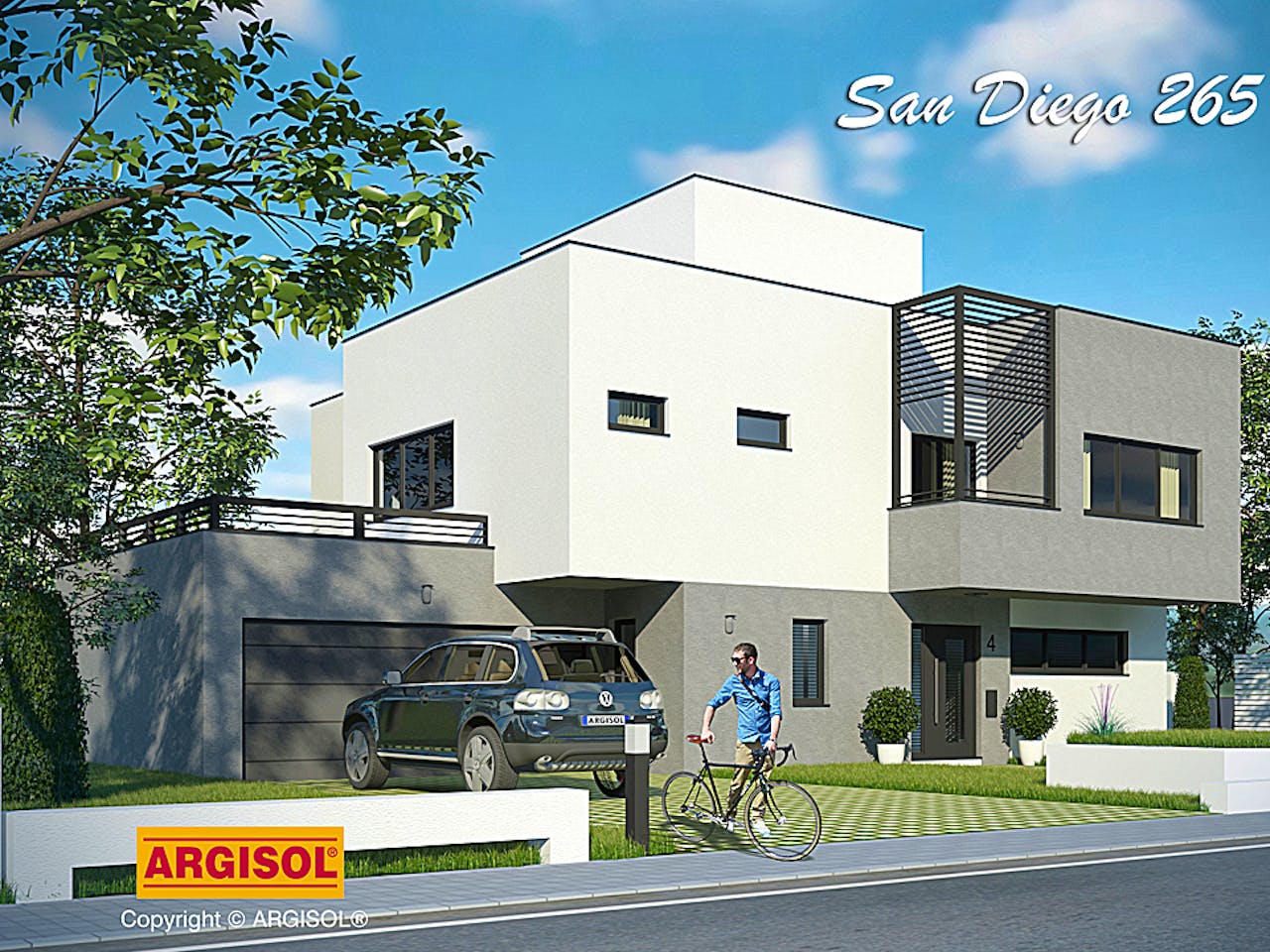 Massivhaus San Diego von ARGISOL-Bausysteme Bausatzhaus ab 86010€, Cubushaus Außenansicht 1