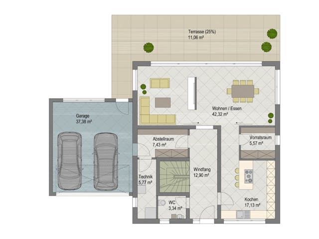 Massivhaus San Diego von ARGISOL-Bausysteme Bausatzhaus ab 86010€, Cubushaus Grundriss 1 Massivhaus San Diego von ARGISOL-Bausysteme Bausatzhaus ab 86010€, Cubushaus Grundriss 1