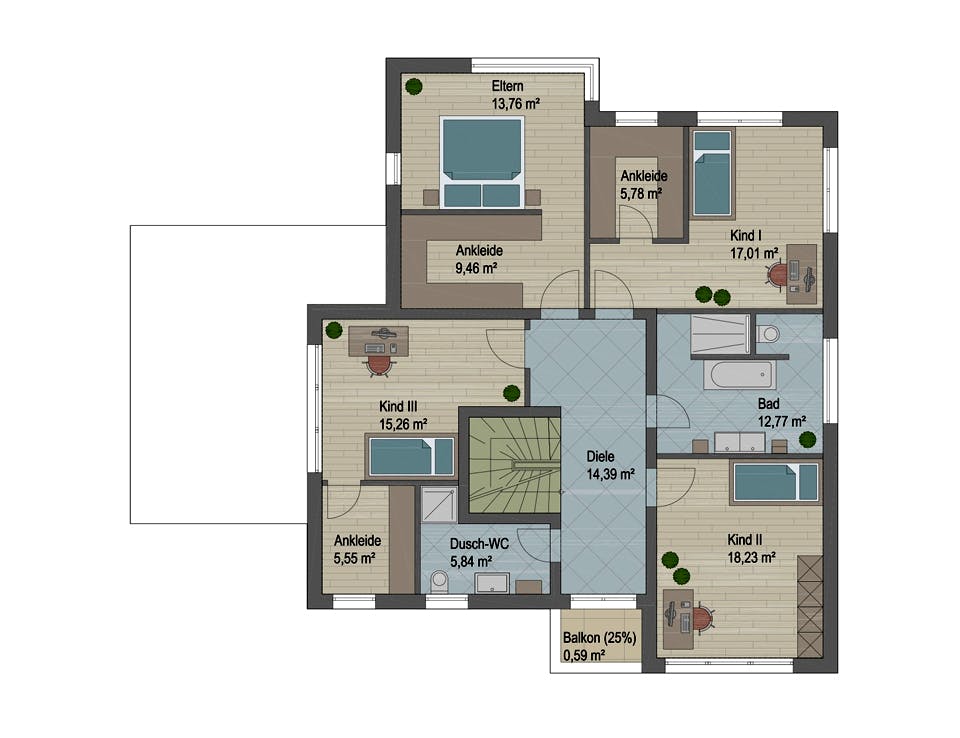 Massivhaus San Diego von ARGISOL-Bausysteme Bausatzhaus ab 86010€, Cubushaus Grundriss 2
