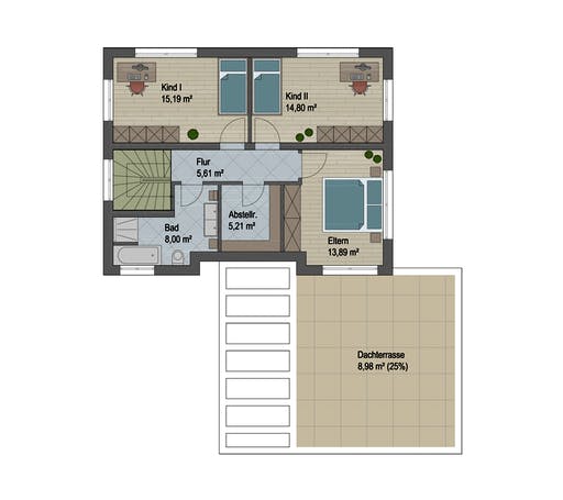 Massivhaus Springfield von ARGISOL-Bausysteme Bausatzhaus ab 55500€, Stadtvilla Grundriss 2