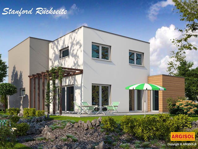Massivhaus Stanford von ARGISOL-Bausysteme Bausatzhaus ab 58110€, Cubushaus Außenansicht 2