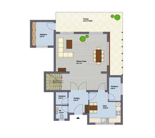 Massivhaus Stanford von ARGISOL-Bausysteme Bausatzhaus ab 58110€, Cubushaus Grundriss 1