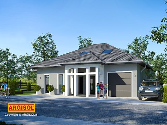 Massivhaus Villa Madrid von ARGISOL-Bausysteme Bausatzhaus ab 42650€, Stadtvilla Außenansicht 1 Massivhaus Villa Madrid von ARGISOL-Bausysteme Bausatzhaus ab 42650€, Stadtvilla Außenansicht 1