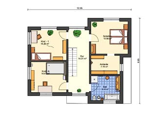 Massivhaus Vision 1-61 von ARGUS Direktbau, Cubushaus Grundriss 2