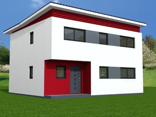 Fertighaus Arta 128 von Klaus Kowalski Immobilien Schlüsselfertig ab 216295€, Pultdachhaus Außenansicht 1