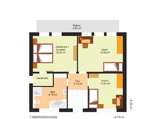 Fertighaus Arta 128 von Klaus Kowalski Immobilien Schlüsselfertig ab 216295€, Pultdachhaus Grundriss 1