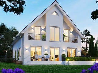 Massivhaus Fortuna von AUREA Massivhaus, Satteldach-Klassiker Außenansicht 1