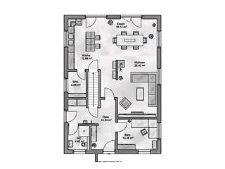 Massivhaus Sella von AUREA Massivhaus, Satteldach-Klassiker Grundriss 1