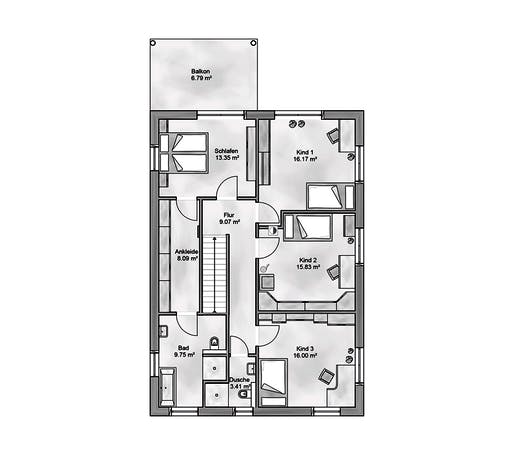 Massivhaus Sella von AUREA Massivhaus, Satteldach-Klassiker Grundriss 2