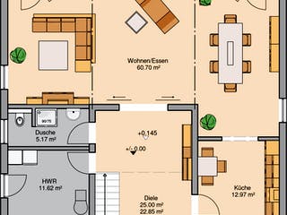 Massivhaus Stadtvilla Aurelio von Kern-Haus Schlüsselfertig ab 574900€, Stadtvilla Grundriss 1