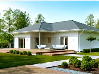 Fertighaus Das Ausgewogene 113 (inaktive) von ekodom Schlüsselfertig ab 167566€, Bungalow Außenansicht 1