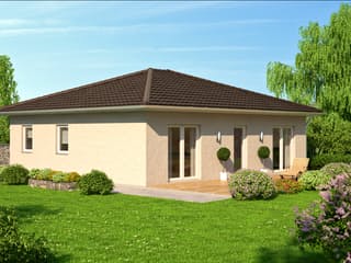 Fertighaus Das Ausgewogene 86 (inaktive) von ekodom Schlüsselfertig ab 141198€, Bungalow Außenansicht 1