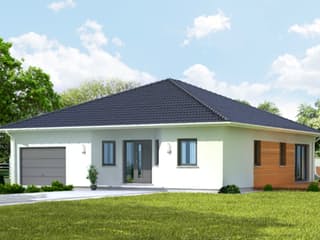 Fertighaus Das Ausgewogene 135 (inaktive) von ekodom Schlüsselfertig ab 175363€, Bungalow Außenansicht 1