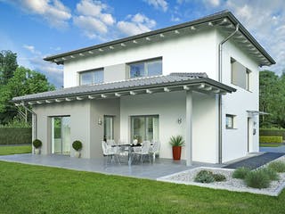 Massivhaus Fortuna I von AUST-Bau Schlüsselfertig ab 254700€, Cubushaus Außenansicht 2
