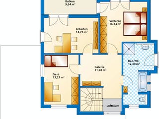 Fertighaus Musterhaus Köln von SCHWABENHAUS, Cubushaus Grundriss 1
