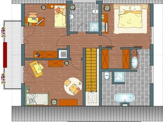 Fertighaus AVEO 411 - Musterhaus Frankenberg von FingerHaus, Satteldach-Klassiker Grundriss 2