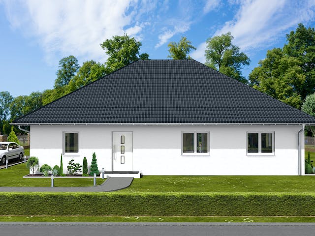 Massivhaus Amelie von AVOS Hausbau Schlüsselfertig ab 320250€, Bungalow Außenansicht 1