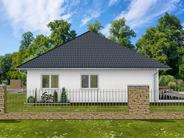 Massivhaus Amelie von AVOS Hausbau Schlüsselfertig ab 320250€, Bungalow Außenansicht 3