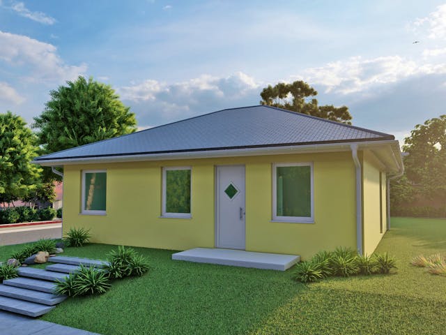Massivhaus Aspe von AVOS Hausbau Schlüsselfertig ab 182500€, Bungalow Außenansicht 2