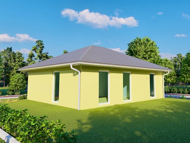 Massivhaus Aspe von AVOS Hausbau Schlüsselfertig ab 182500€, Bungalow Außenansicht 3