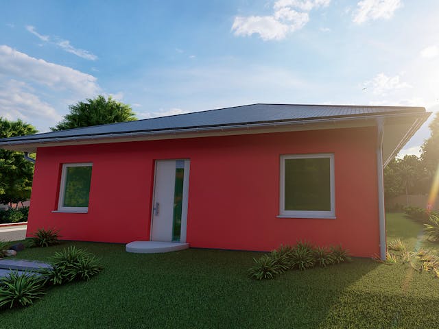 Massivhaus Enzian von AVOS Hausbau Schlüsselfertig ab 211500€, Bungalow Außenansicht 2