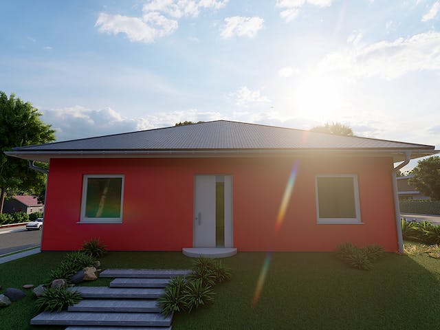 Massivhaus Enzian von AVOS Hausbau Schlüsselfertig ab 211500€, Bungalow Außenansicht 3