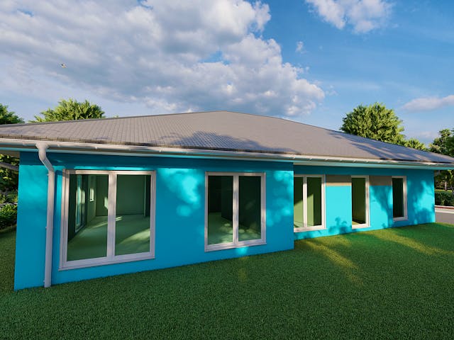 Massivhaus Geranie von AVOS Hausbau Schlüsselfertig ab 414000€, Bungalow Außenansicht 3