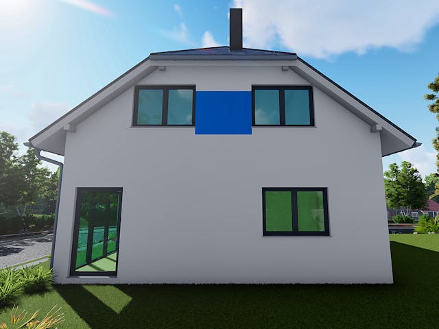 Massivhaus Hortensie von AVOS Hausbau Schlüsselfertig ab 353150€, Satteldach-Klassiker Außenansicht 3