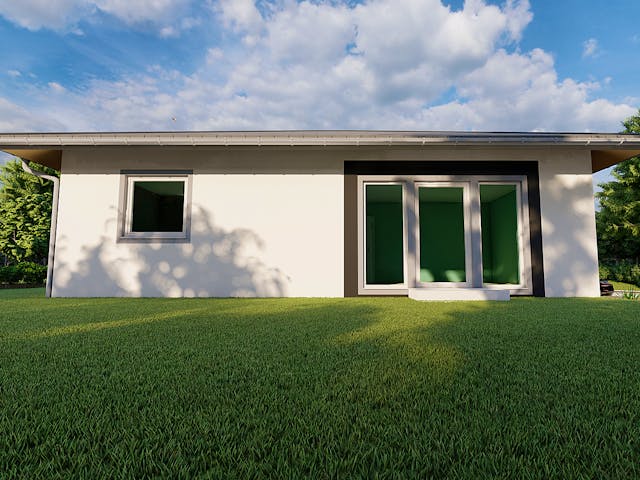 Massivhaus Iris von AVOS Hausbau Schlüsselfertig ab 203500€, Bungalow Außenansicht 4