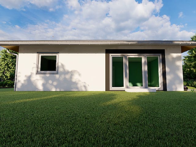 Massivhaus Iris von AVOS Hausbau Schlüsselfertig ab 203500€, Bungalow Außenansicht 4