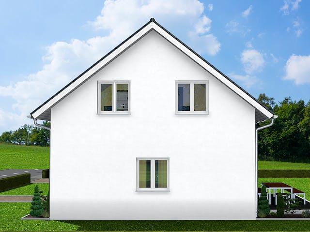 Massivhaus Kern von AVOS Hausbau Schlüsselfertig ab 279950€, Satteldach-Klassiker Außenansicht 3