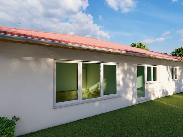 Massivhaus Kiefer von AVOS Hausbau Schlüsselfertig ab 297500€, Bungalow Außenansicht 3