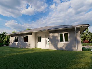 Massivhaus Klatschmohn von AVOS Hausbau Schlüsselfertig ab 318500€, Bungalow Außenansicht 3