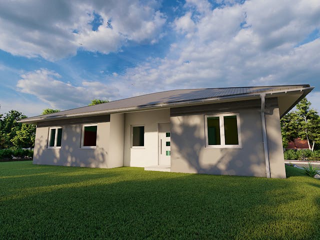 Massivhaus Klatschmohn von AVOS Hausbau Schlüsselfertig ab 318500€, Bungalow Außenansicht 3