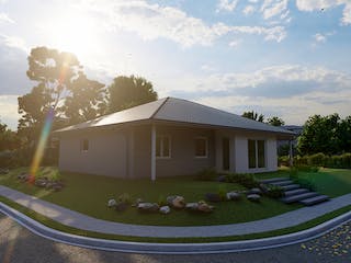 Massivhaus Klatschmohn von AVOS Hausbau Schlüsselfertig ab 318500€, Bungalow Außenansicht 4