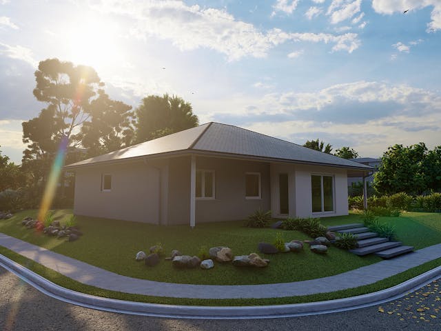 Massivhaus Klatschmohn von AVOS Hausbau Schlüsselfertig ab 318500€, Bungalow Außenansicht 4