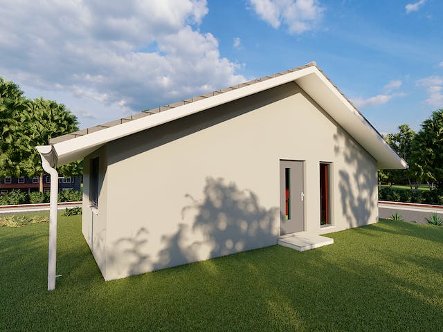 Massivhaus Mandelweide von AVOS Hausbau Schlüsselfertig ab 321500€, Bungalow Außenansicht 2