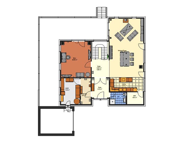 Massivhaus Weidenröschen von AVOS Hausbau Schlüsselfertig ab 789000€, Cubushaus Grundriss 1